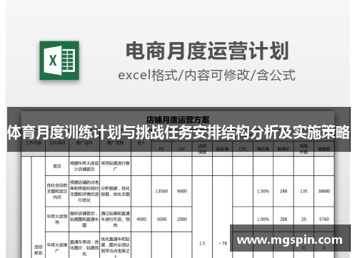 体育月度训练计划与挑战任务安排结构分析及实施策略
